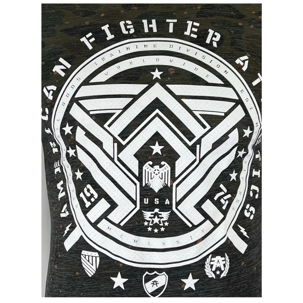 AMERICAN FIGHTER Men's T-shirt BRADDOCK Athletic CAMO Green - Picture 9 of 11